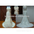 Designer 2013 newest style champagne color tulle satin bow sash Chinese wedding dress